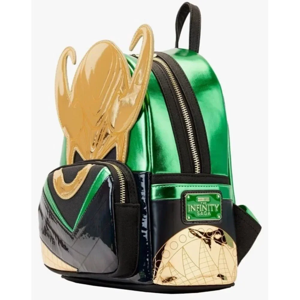 Disney Marvel Loungefly Metallic Loki Infinity Saga Cosplay Mini Backpack NWT